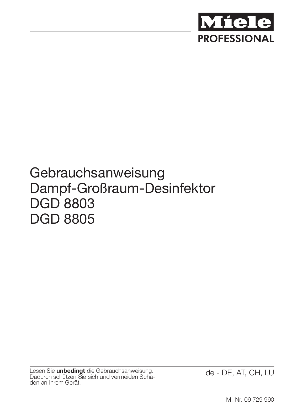 Miele DGD 8803, DGD 8805 User manual