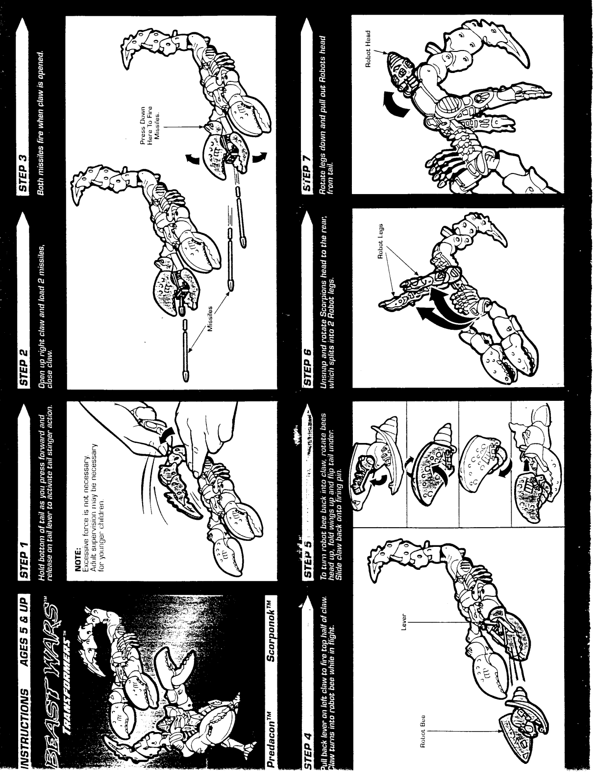 Hasbro TRANSFORMERS BEAST WARS PREDACON SCORPONOK User Manual