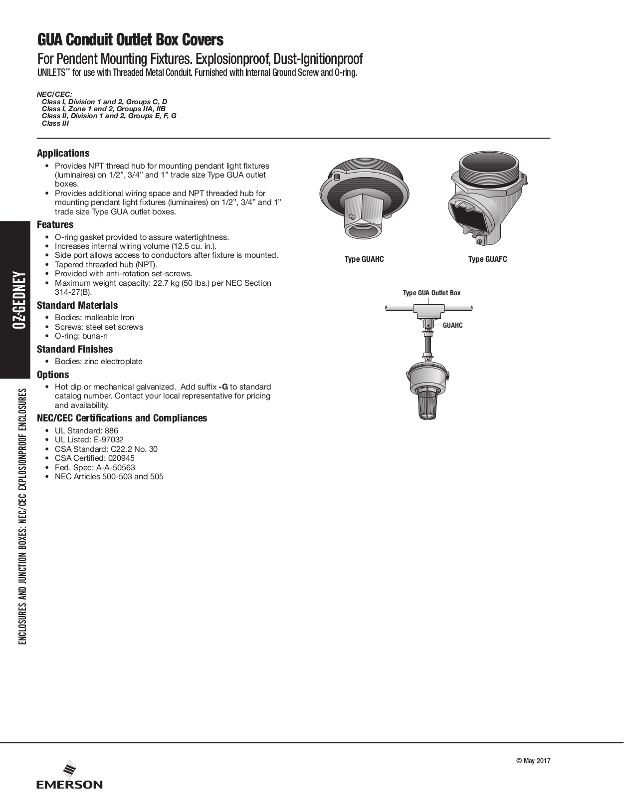 Appleton GUA Conduit Outlet Box Covers Catalog Page