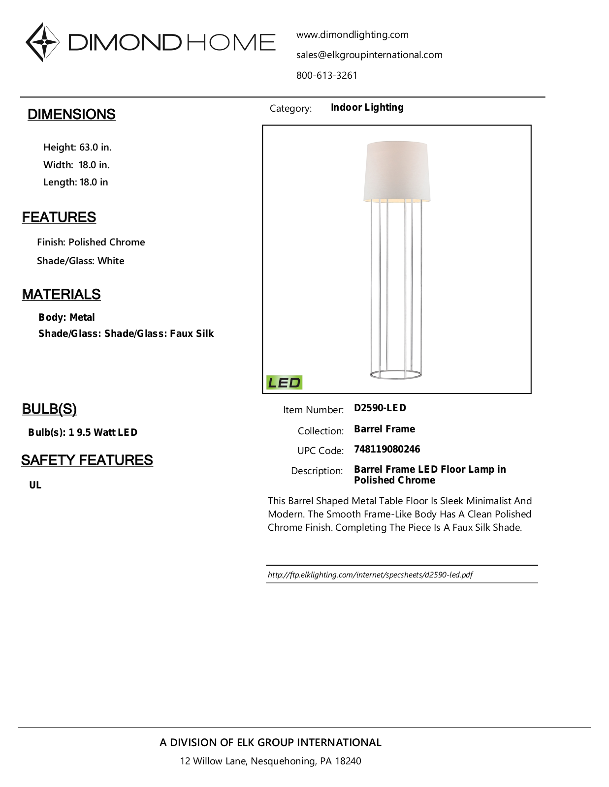 ELK Home D2590LED User Manual