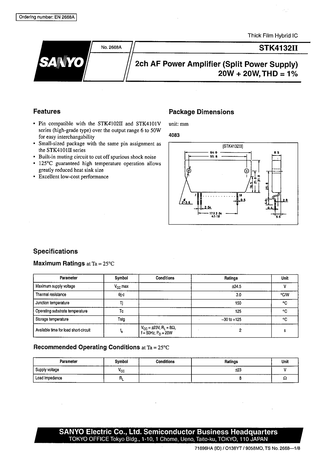 Sanyo STK-4132 Mk2 Service manual