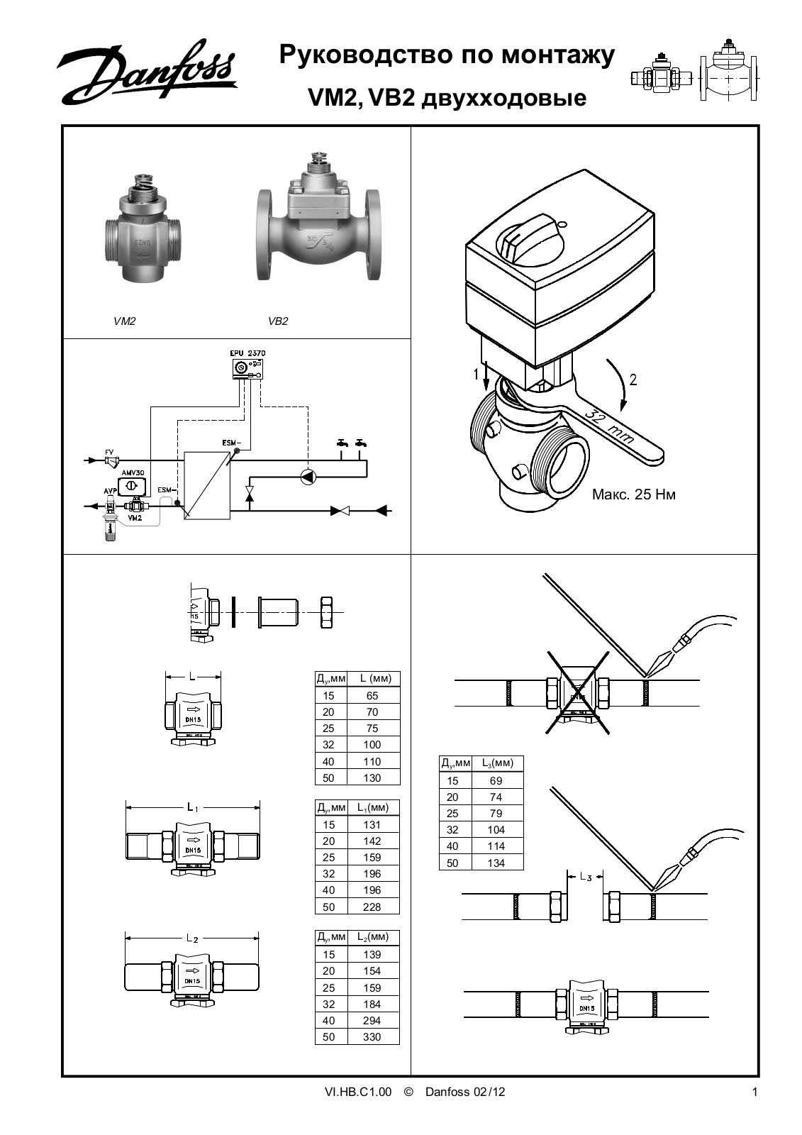 DANFOSS VB 2 User Manual