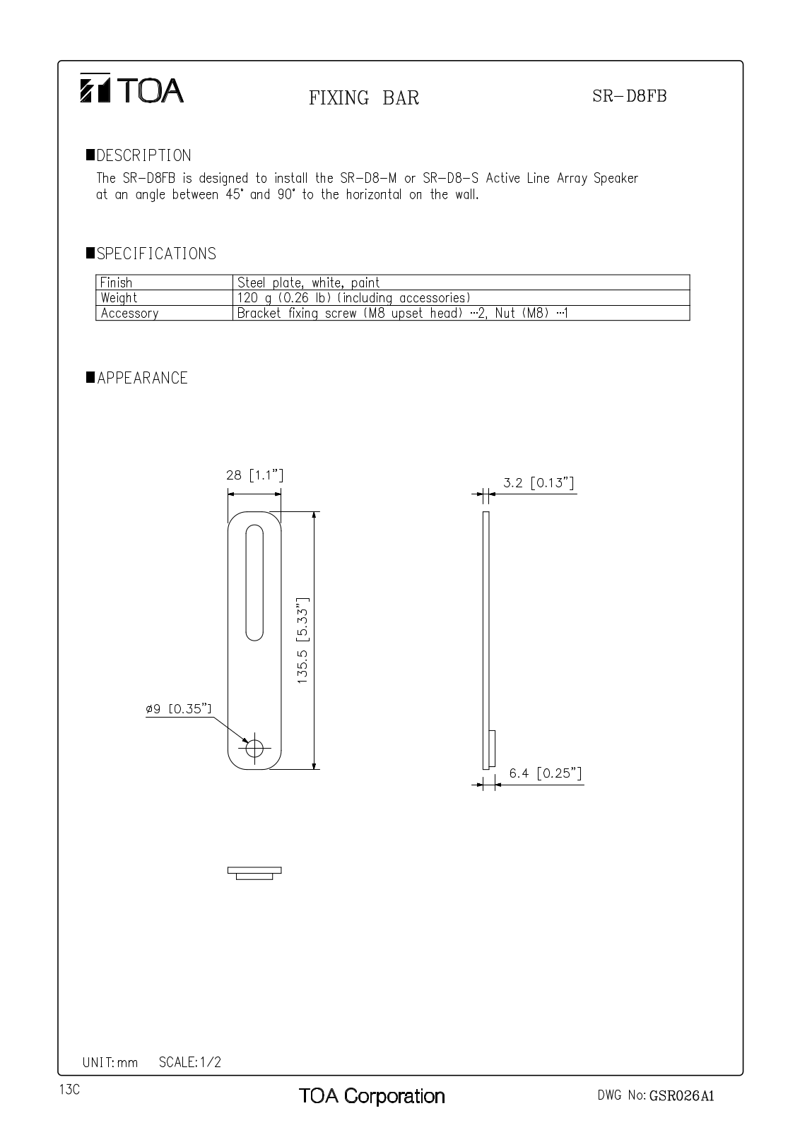 TOA SR-D8FB User Manual