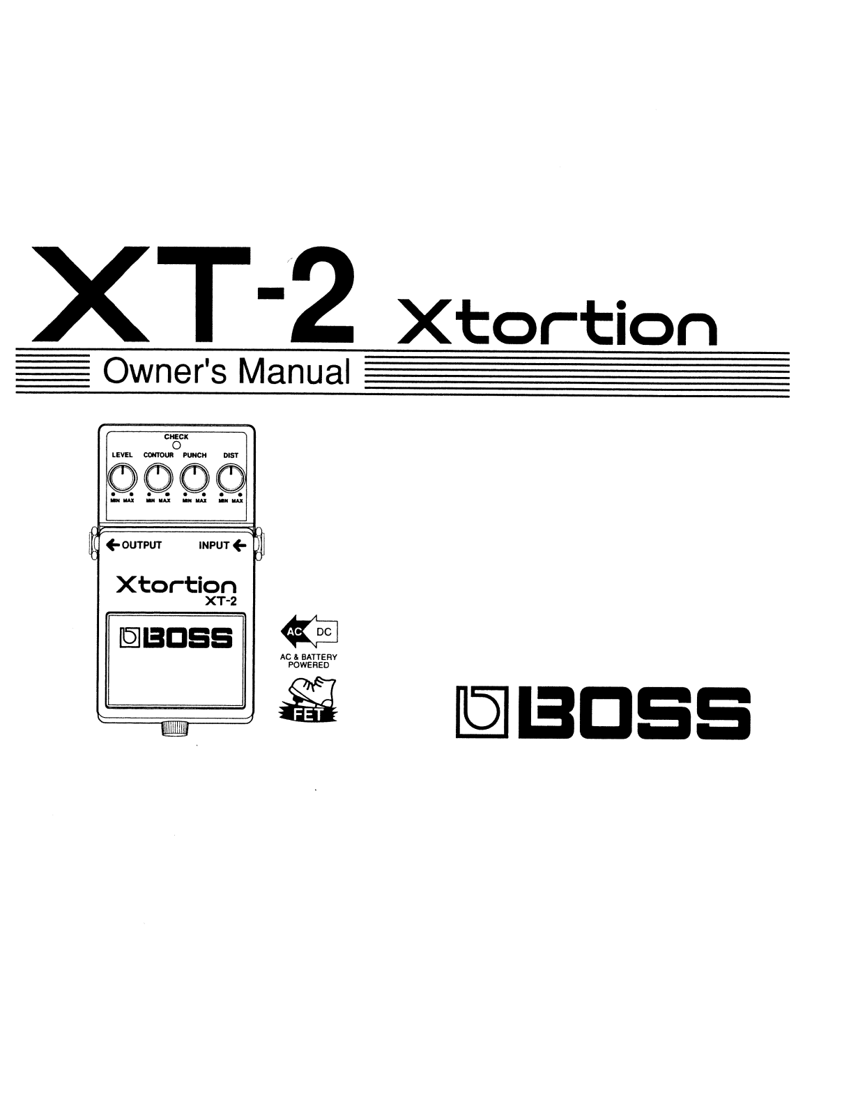 Roland Corporation XT-2 Owner's Manual