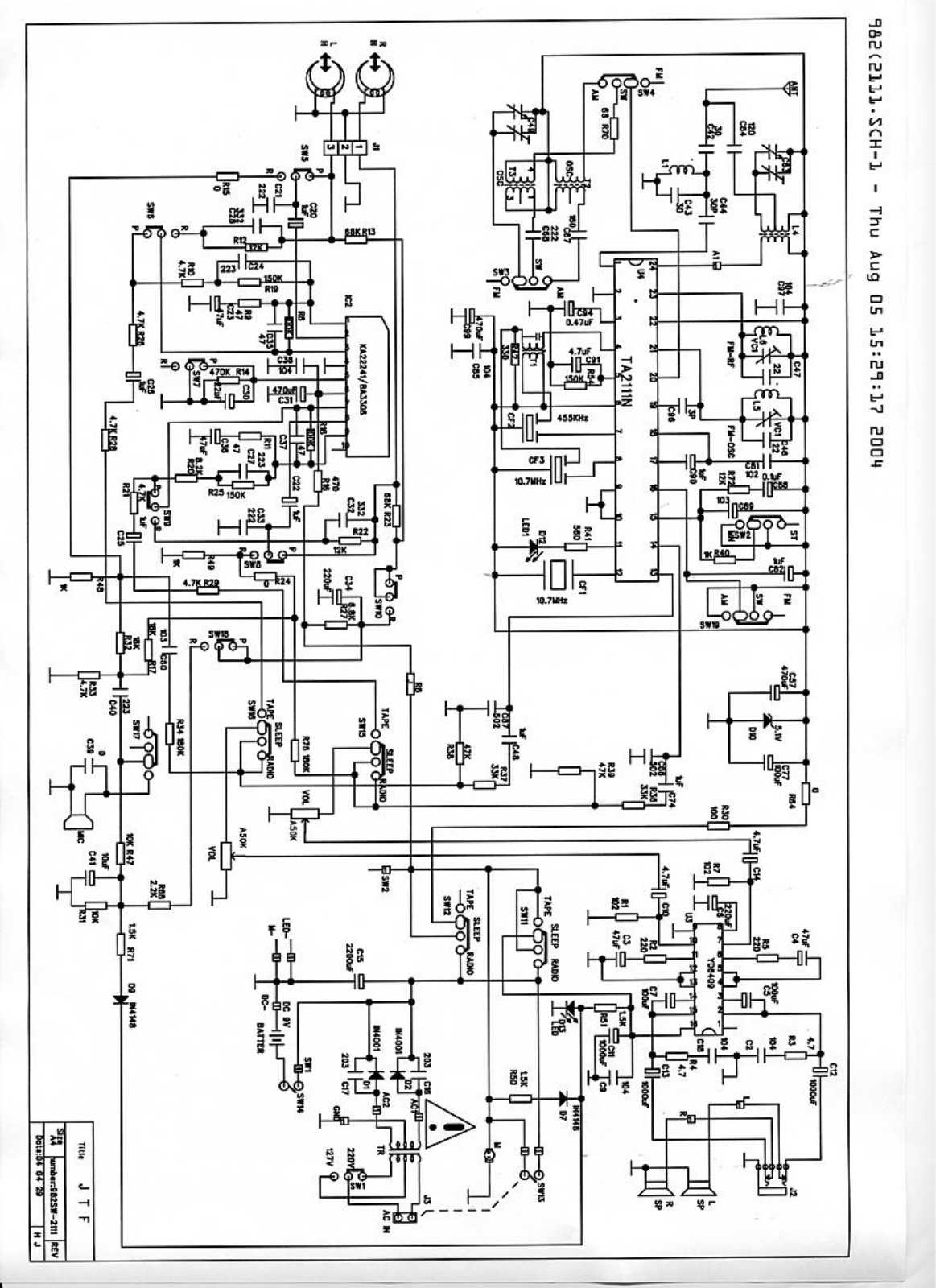 Vitek VT-3204 Schematic