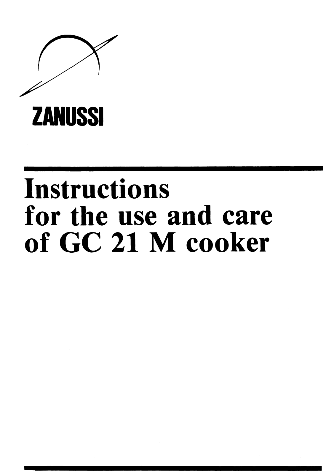 Zanussi GC 21 M User Manual