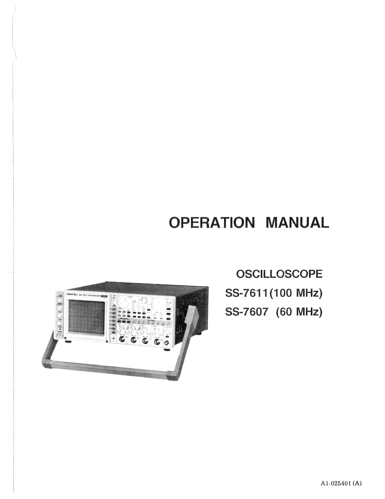 Iwatsu SS-7607, SS-7611 User Manual