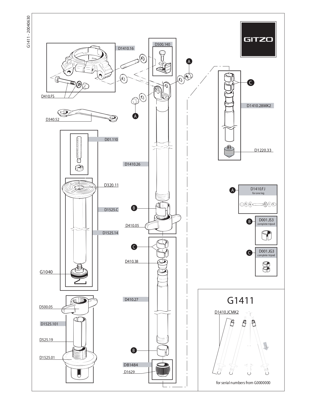 Gitzo G1411 User Manual