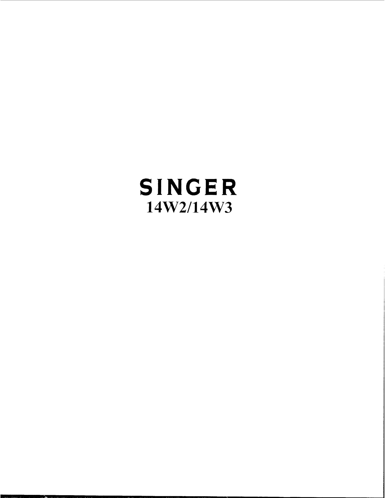 SINGER 14W2, 14W3 Parts List