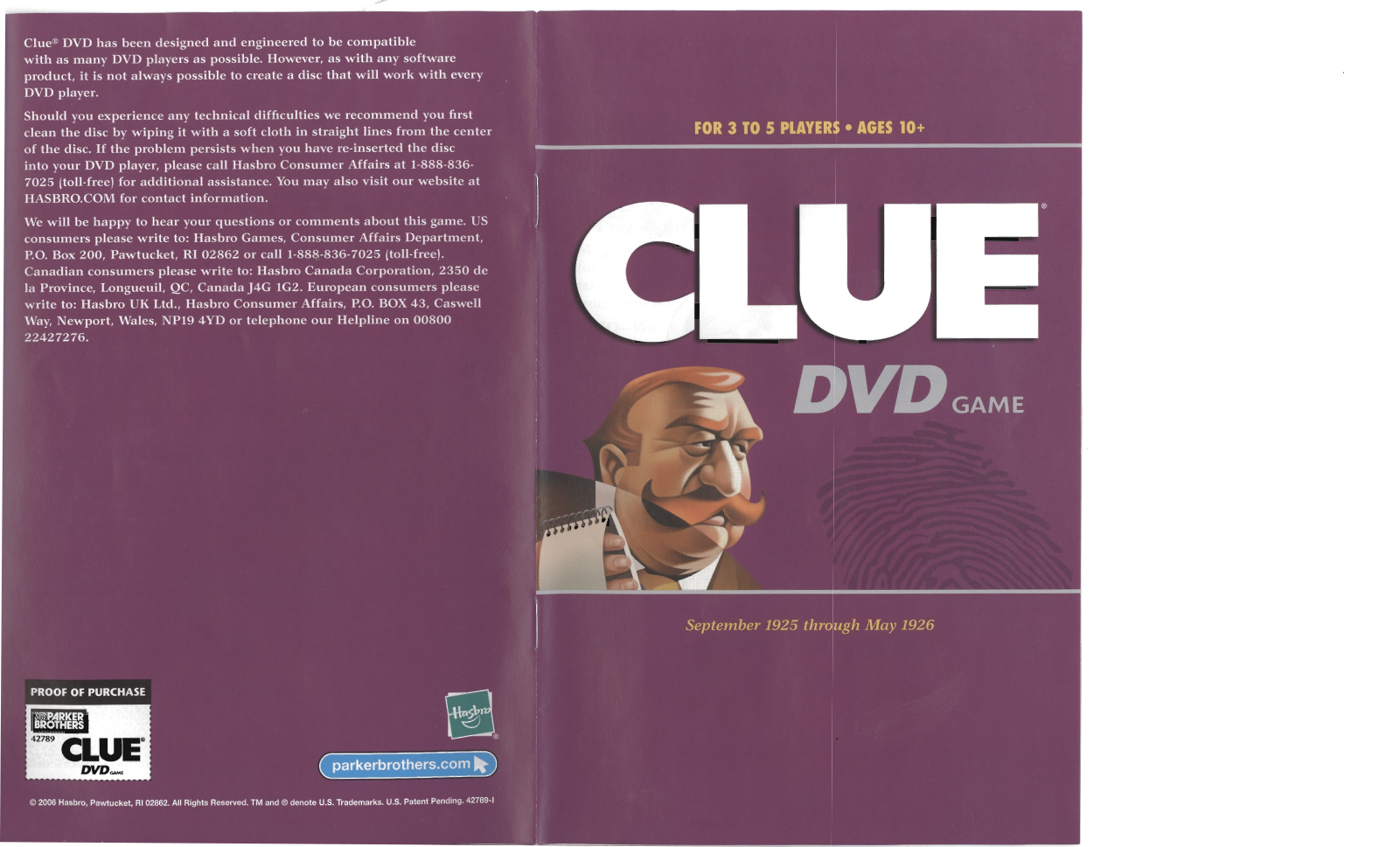 HASBRO Clue DVD User Manual