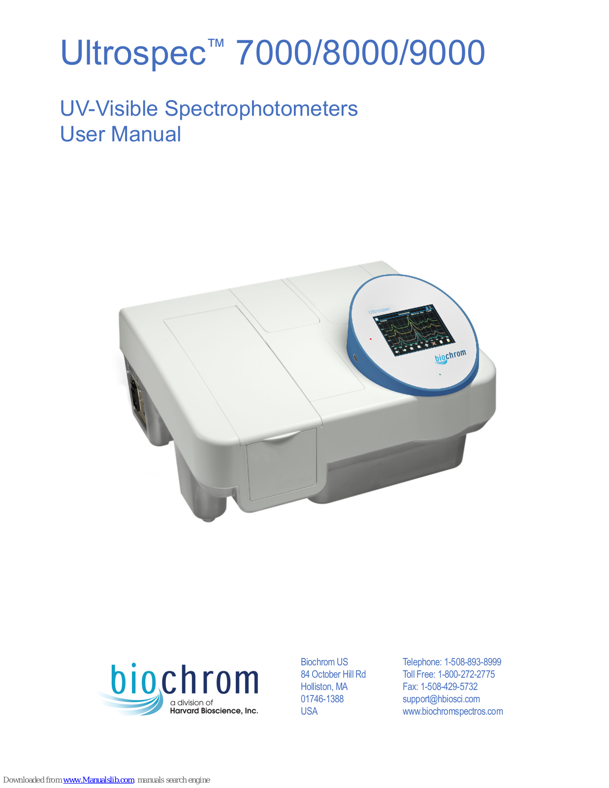 biochrom ultrospec 7000, ultrospec 8000, ultrospec 9000 User Manual