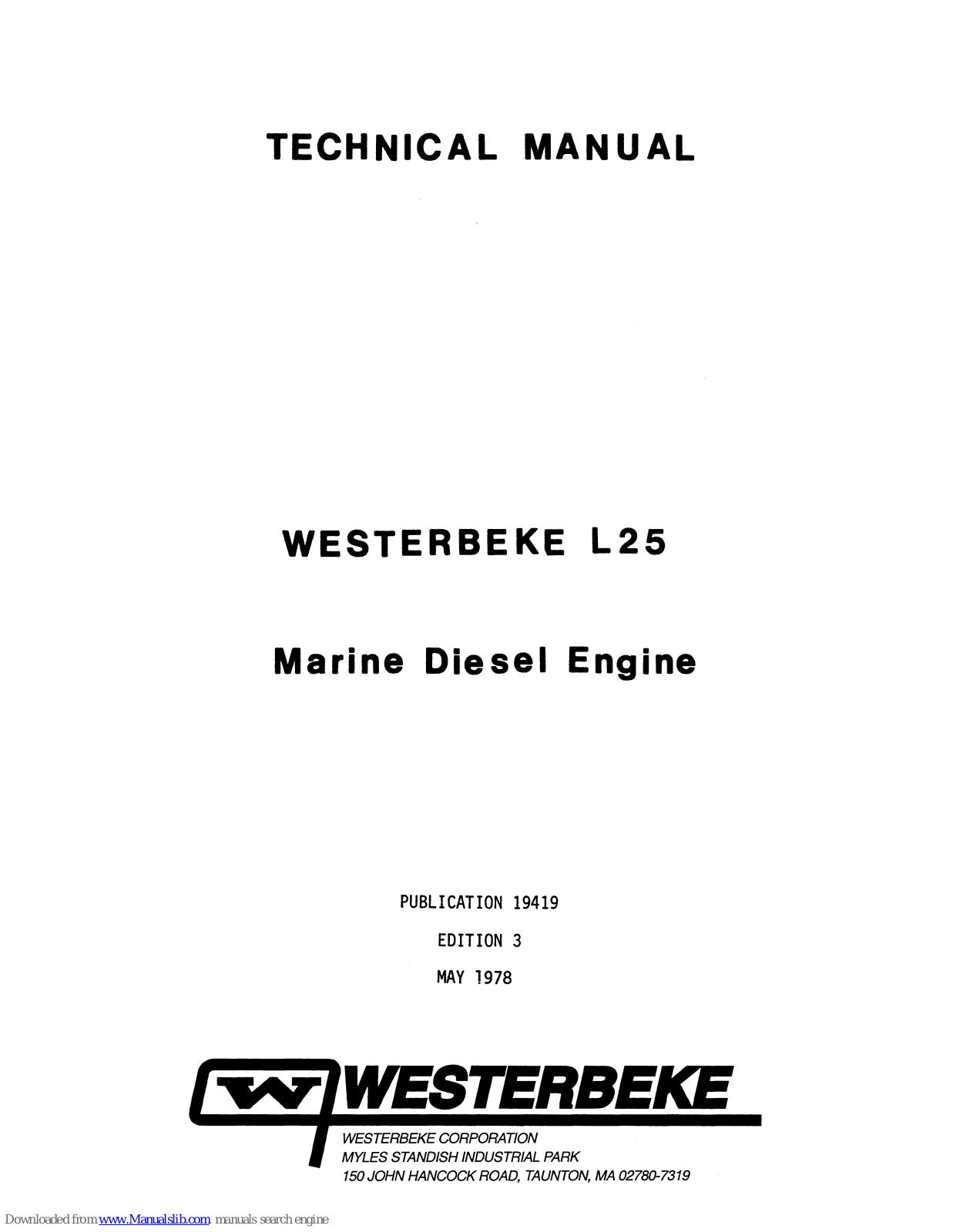 Westerbeke L25 Technical Manual - ManualMachine.com