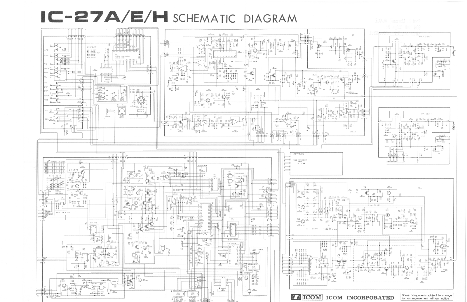 ICOM IC-27H SCHEMATIC