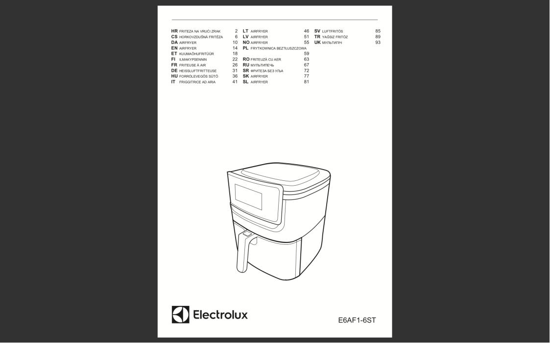 Electrolux E6AF1-6ST User Manual