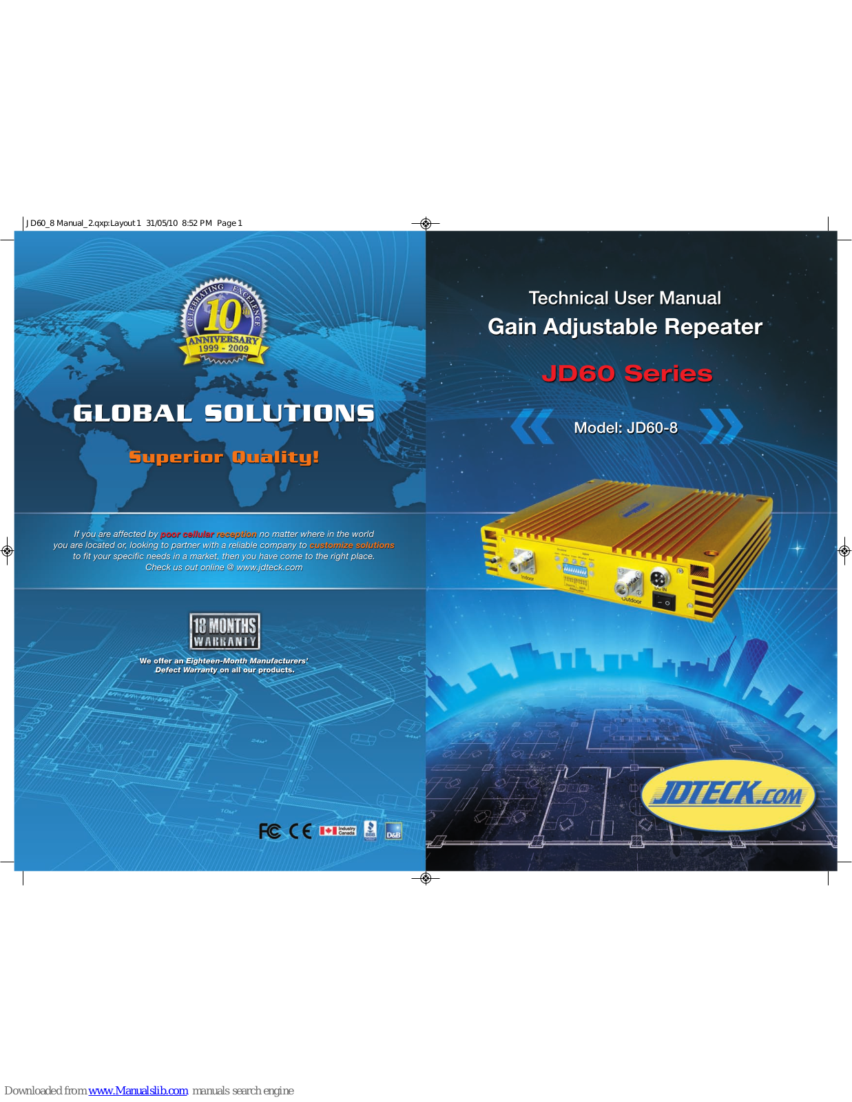 JDTECK JD60 Series, JD60-8 Technical User's Manual - ManualMachine.com