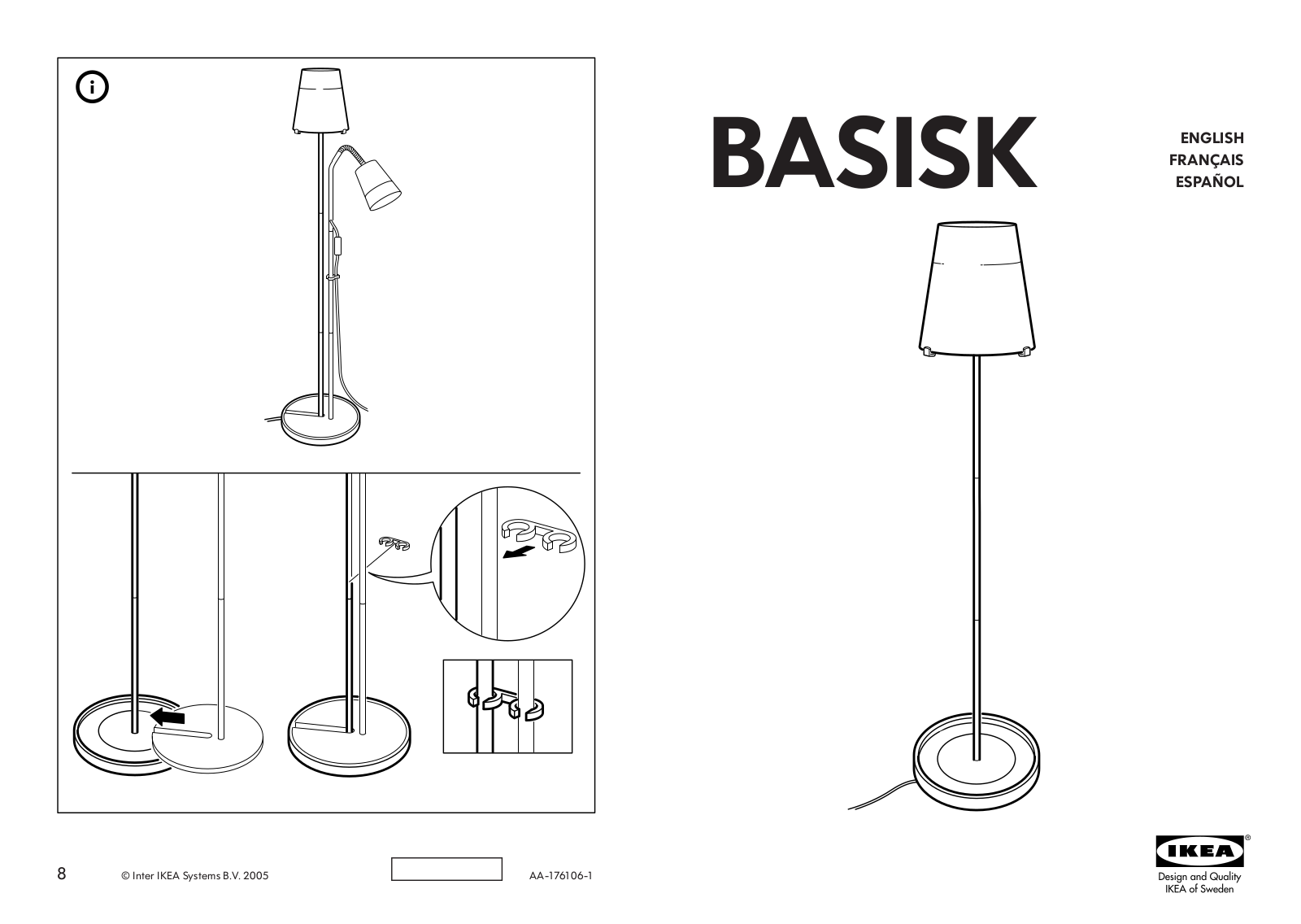 IKEA BASISK FLOOR LAMP User Manual