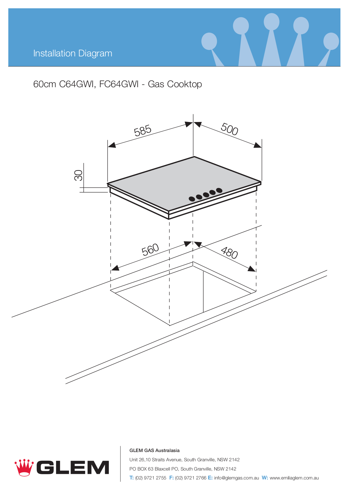 Glem Gas-Emilia FC64GWI, C64GWI User Manual