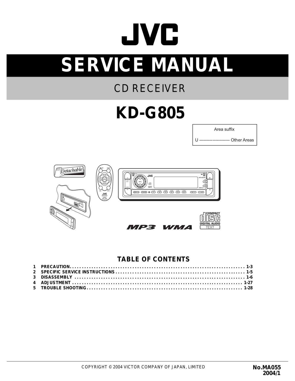 Jvc KD-G805 Service Manual