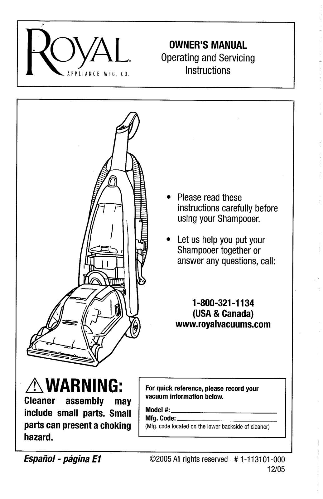 ROYAL RY7910 User Manual