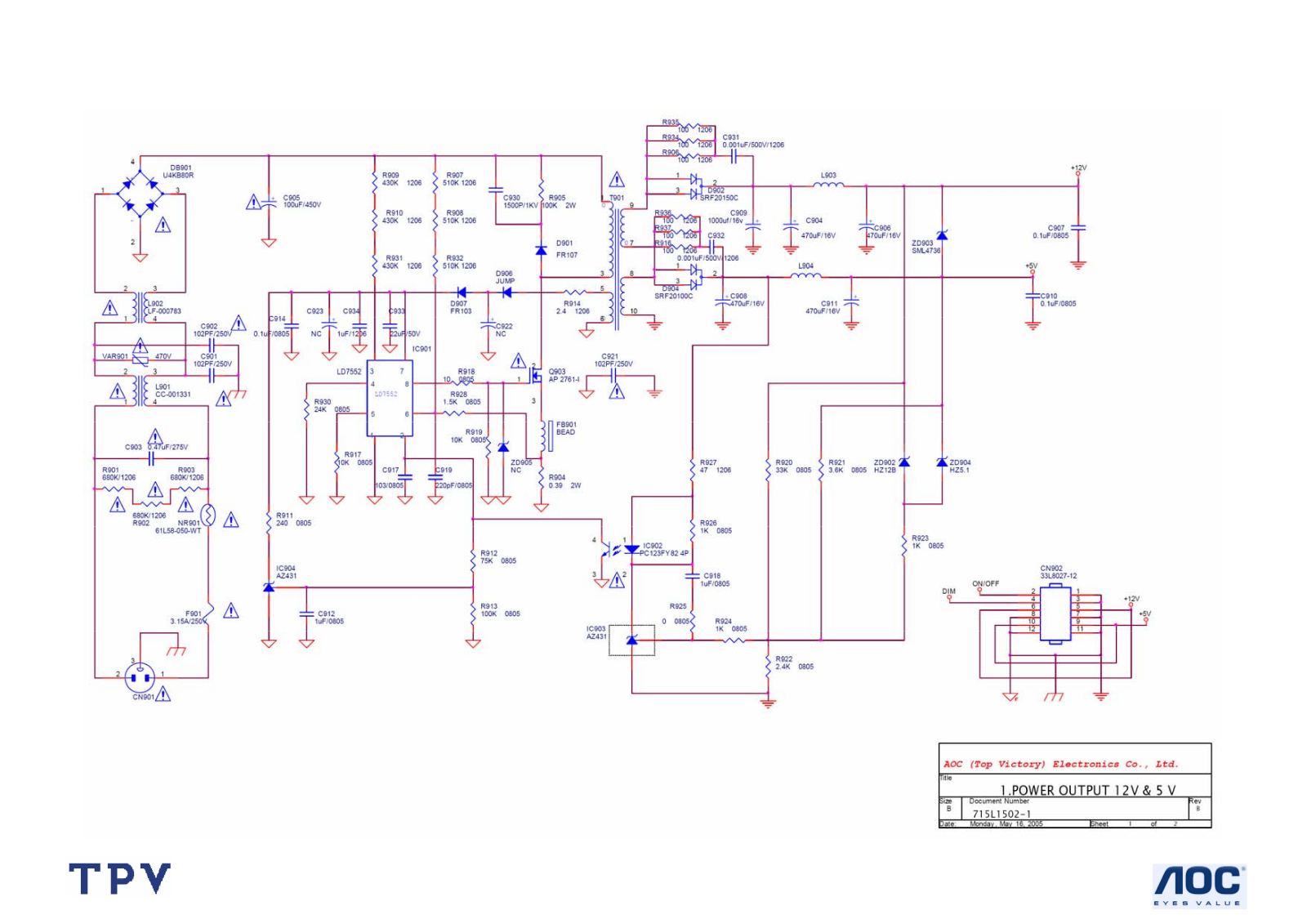 Victory Electronics 715G1502 schematic