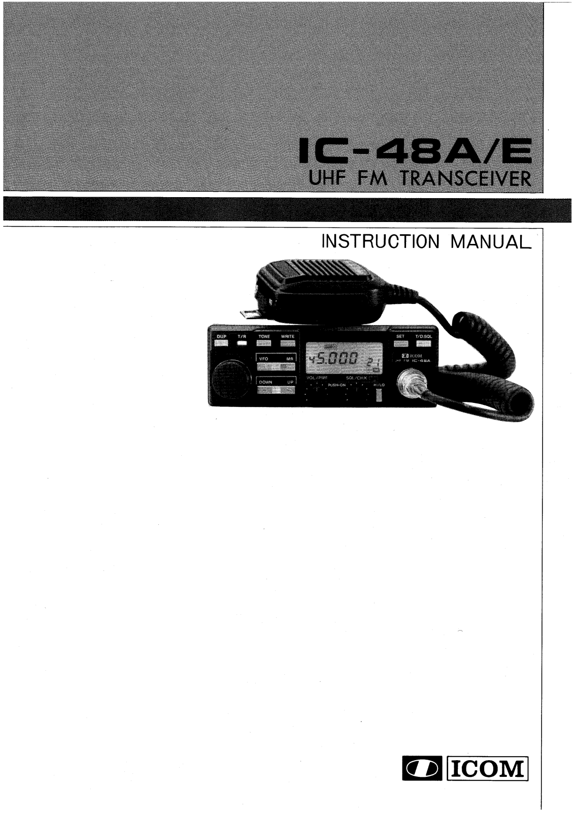Icom IC-48E, IC-48A User Manual