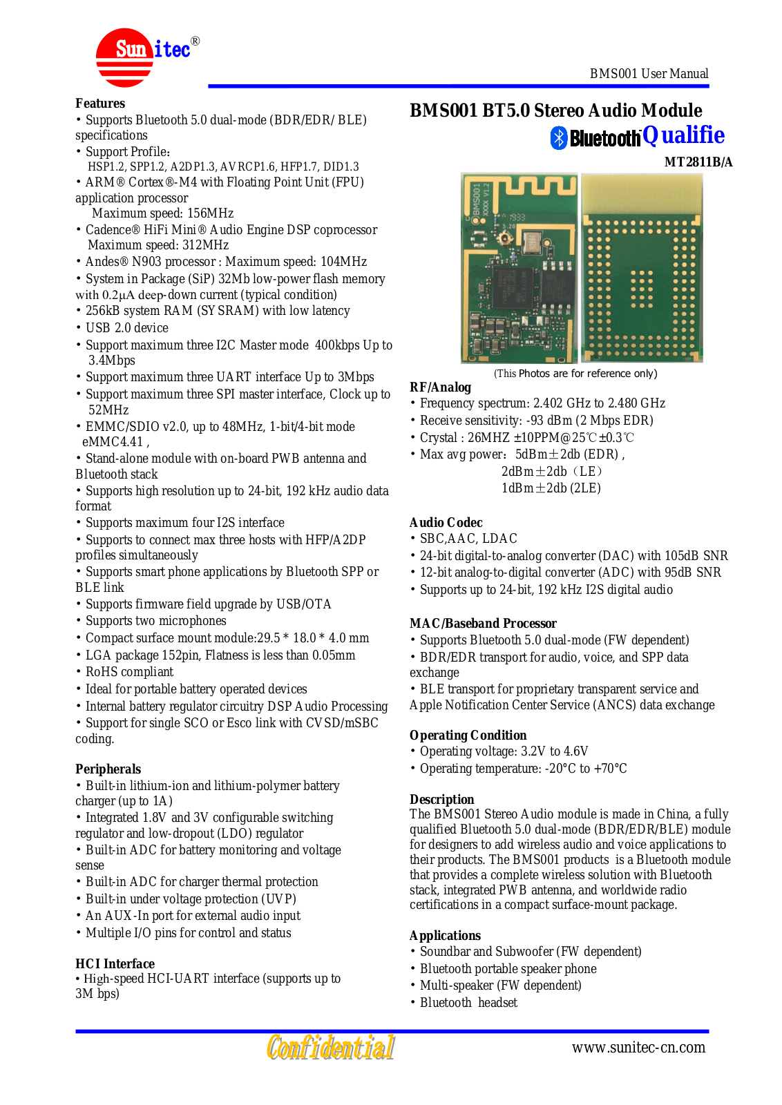 Sunitec Enterprise BMS001 User Manual