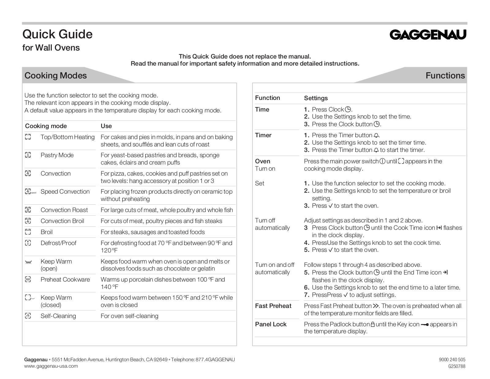 Gaggenau BL253610 User Manual