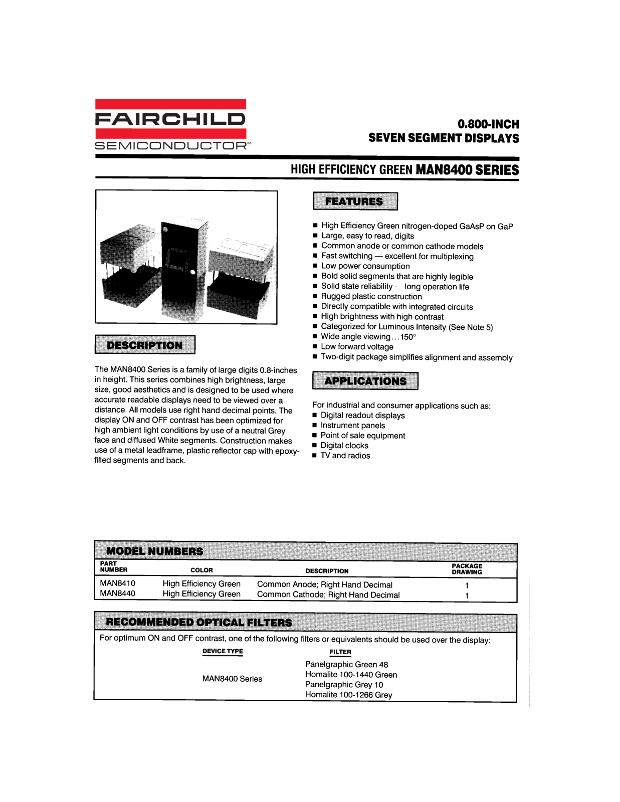 Fairchild Semiconductor MAN8440, MAN8410 Datasheet