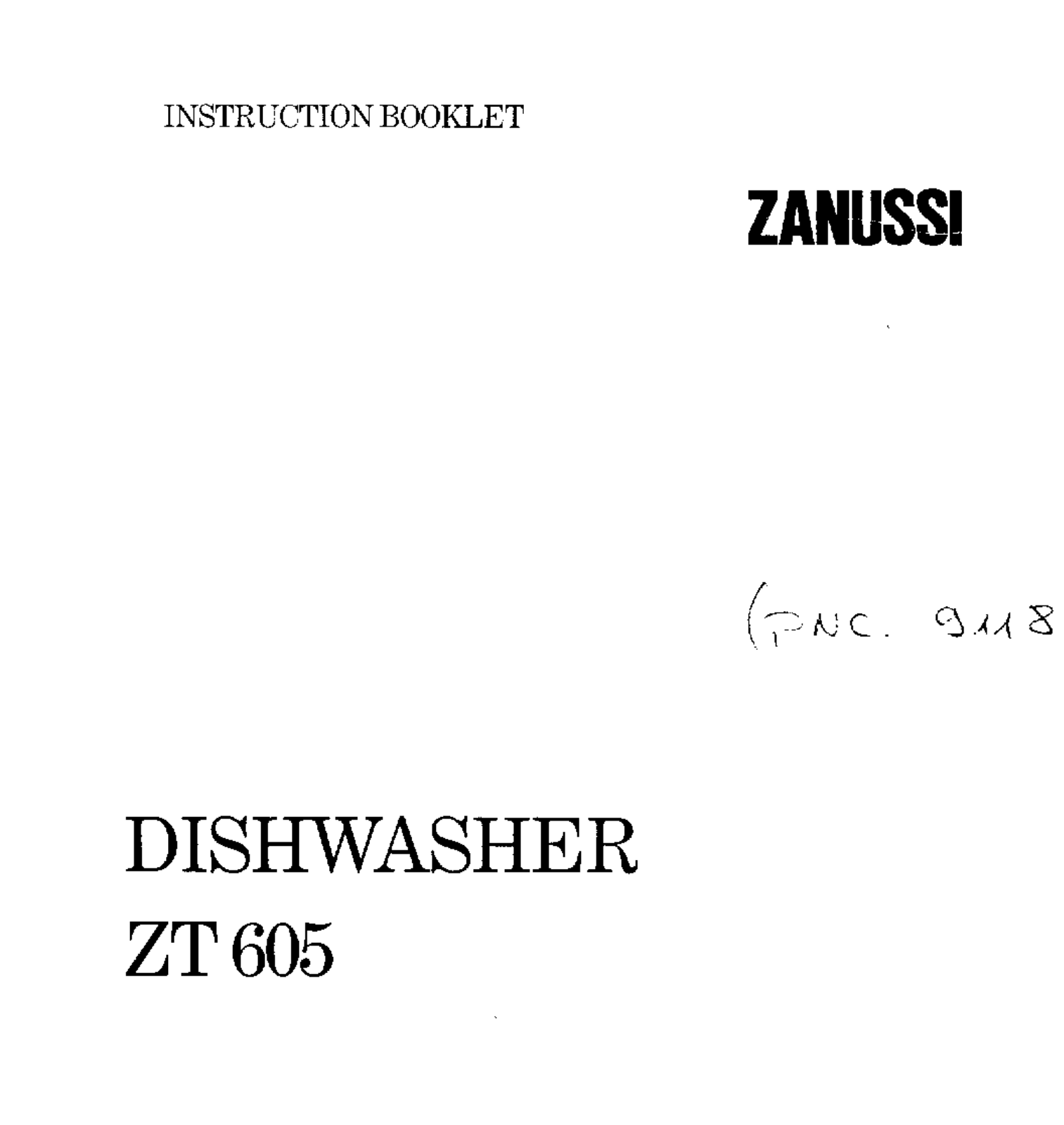 Zanussi ZT 605 User Manual