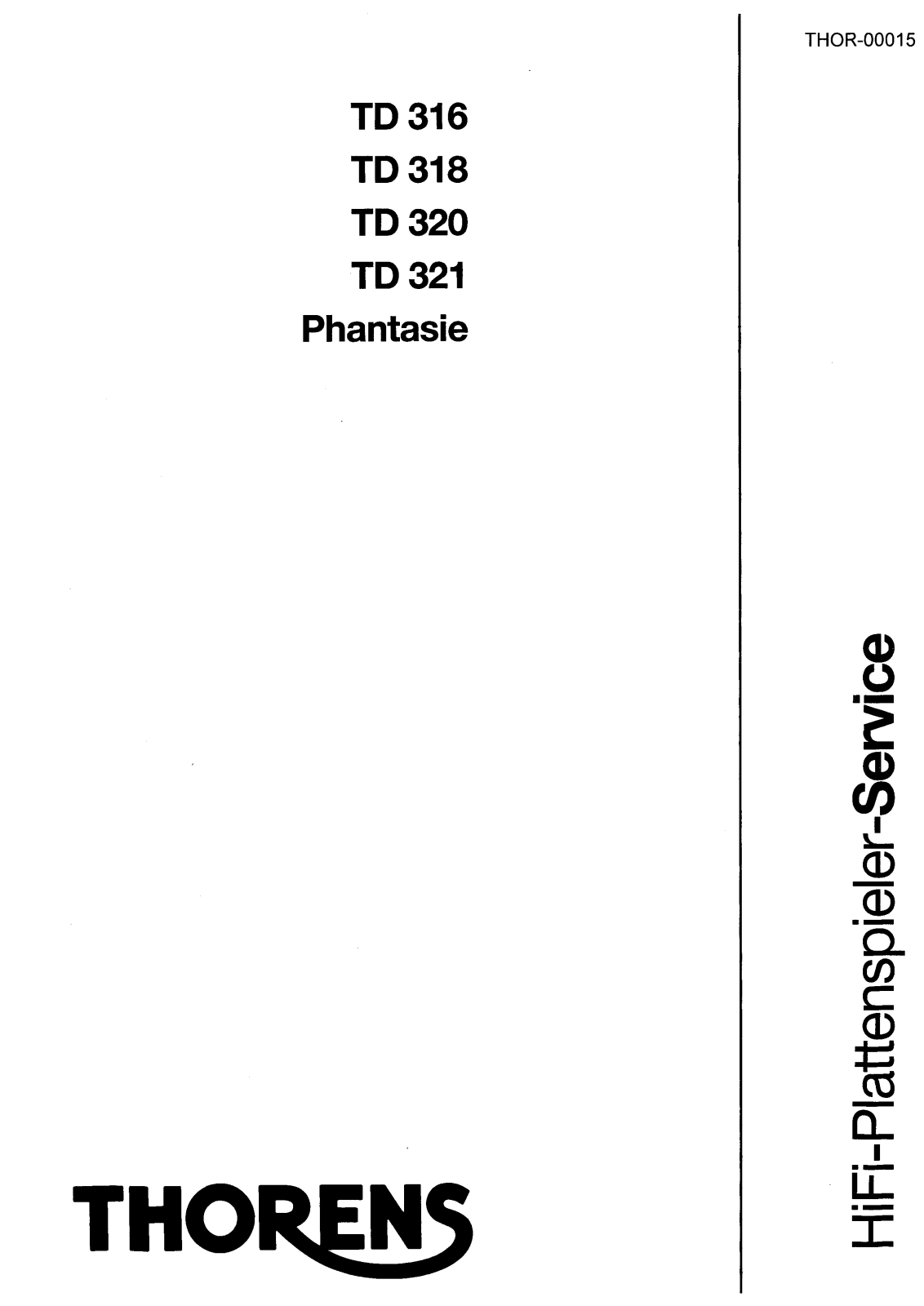 Thorens TD-316 Service Manual