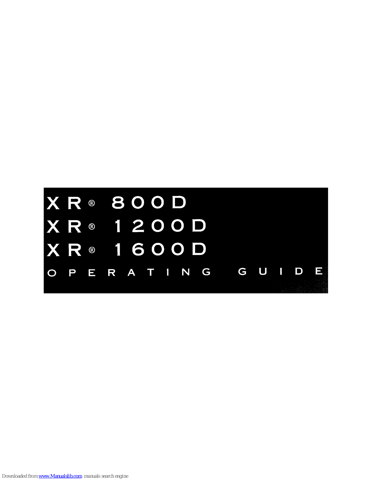 Peavey XR 800D, XR 1200D Operating Manual