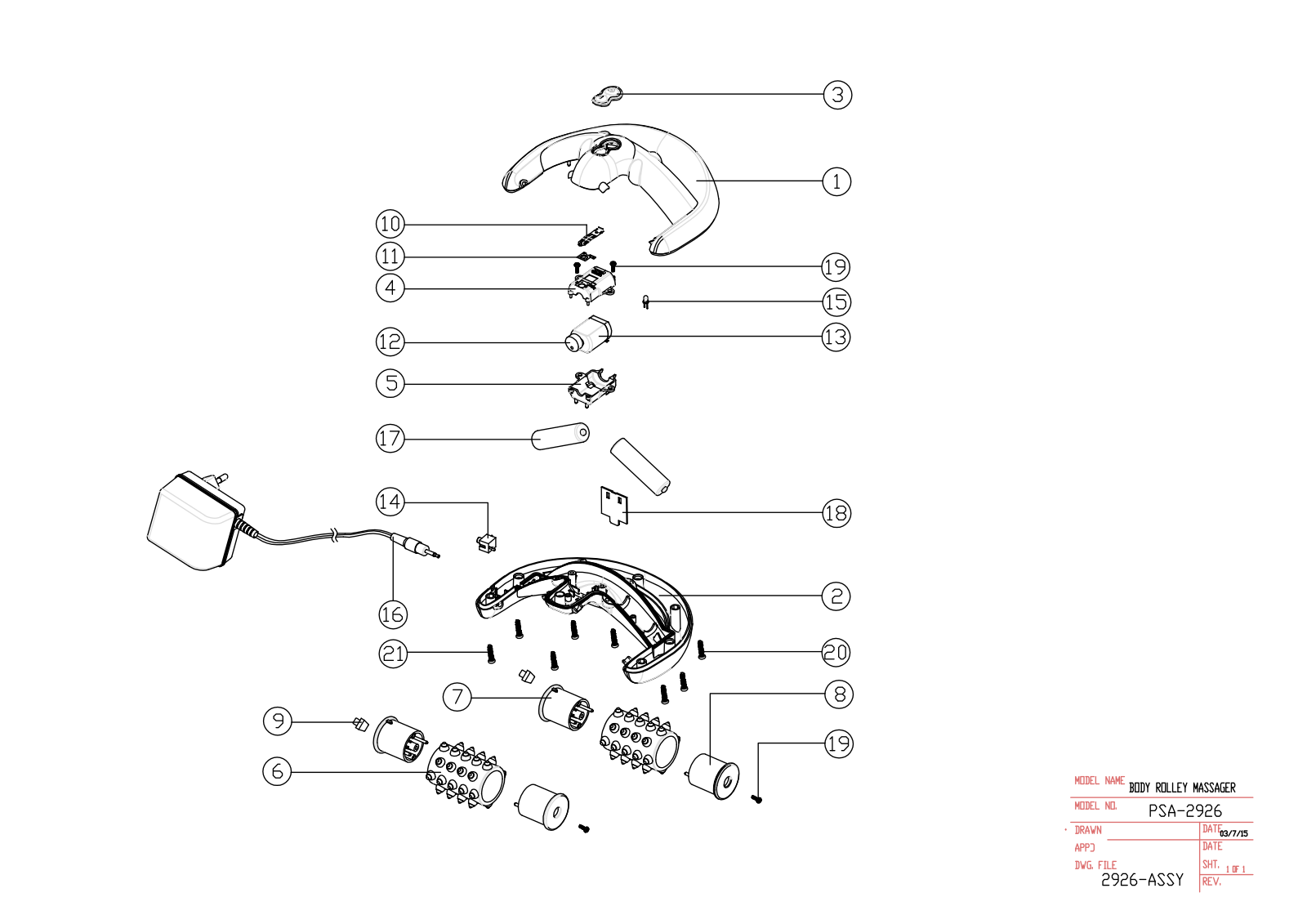 Vitek PSA-2926 Exploded view