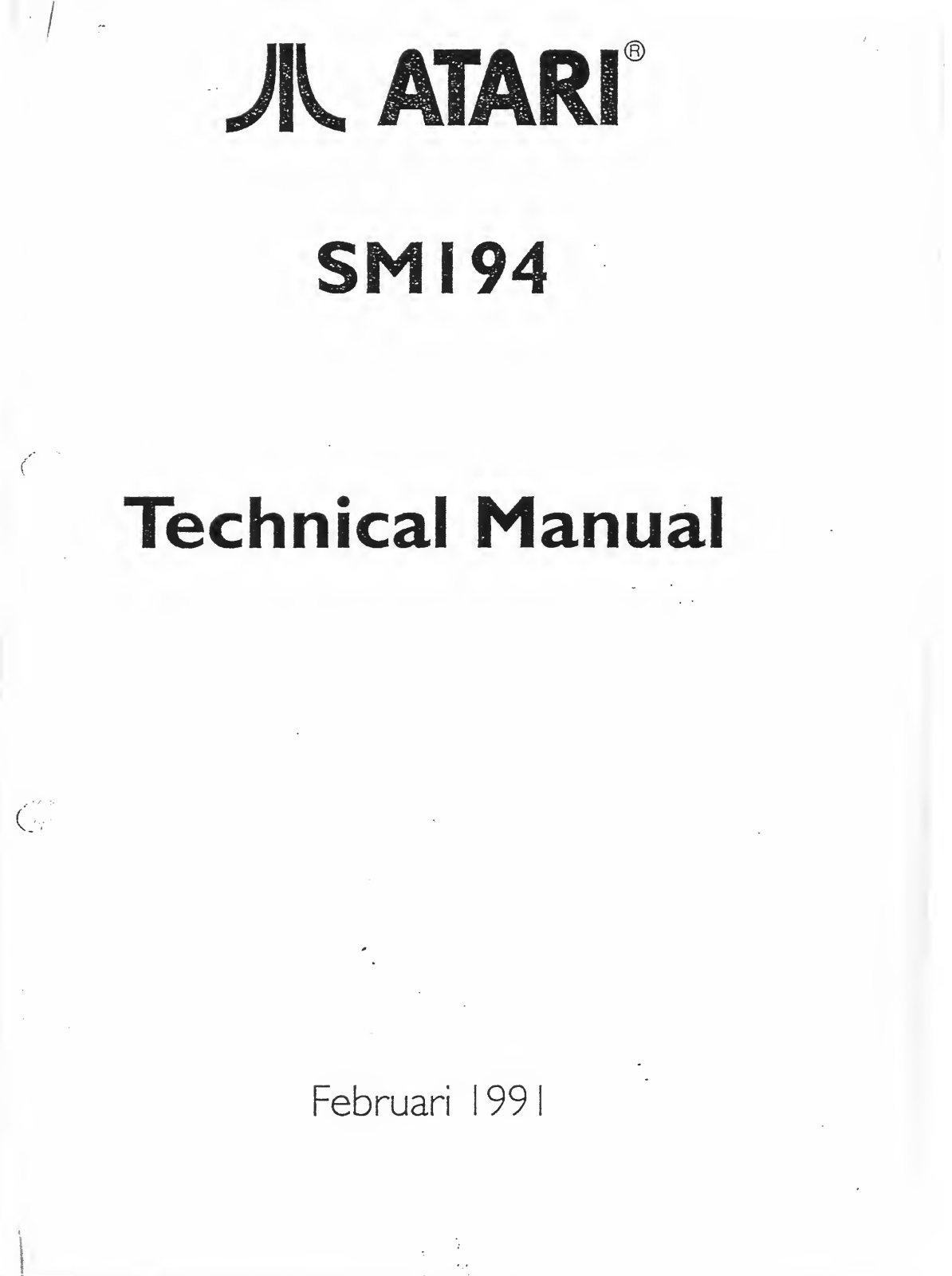 Atari SM194 Technical Manual - ManualMachine.com