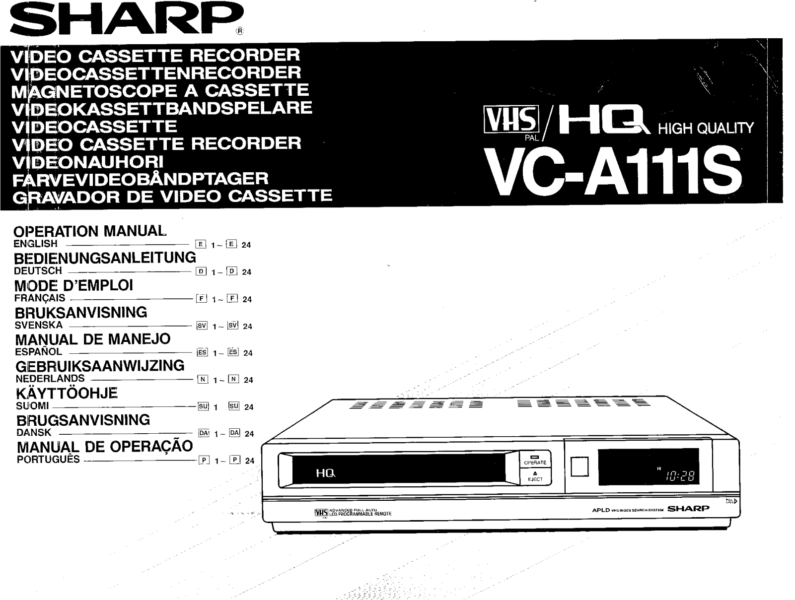 Sharp VC-A111S Operating Manual