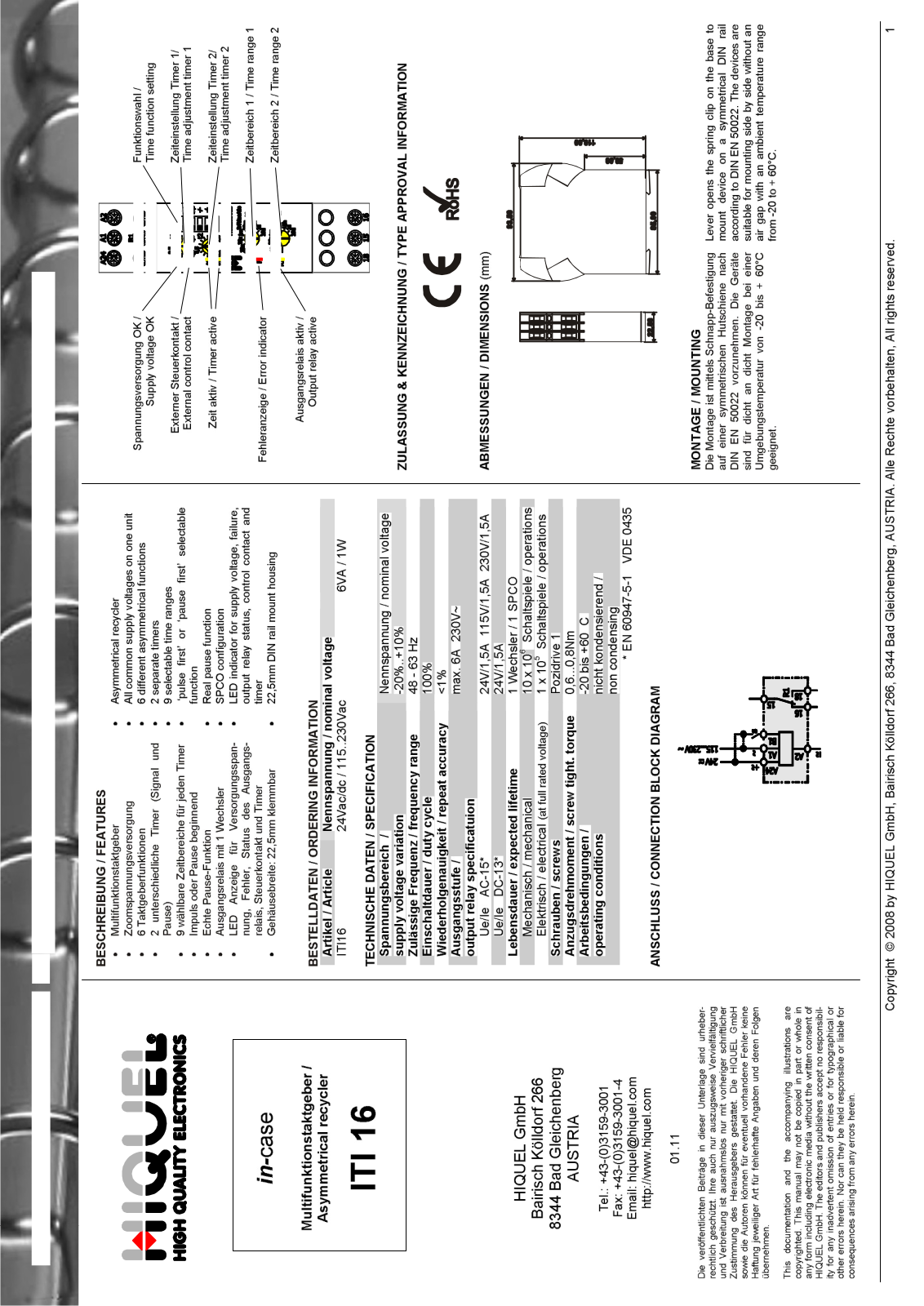 Hiquel ITI 16 User guide