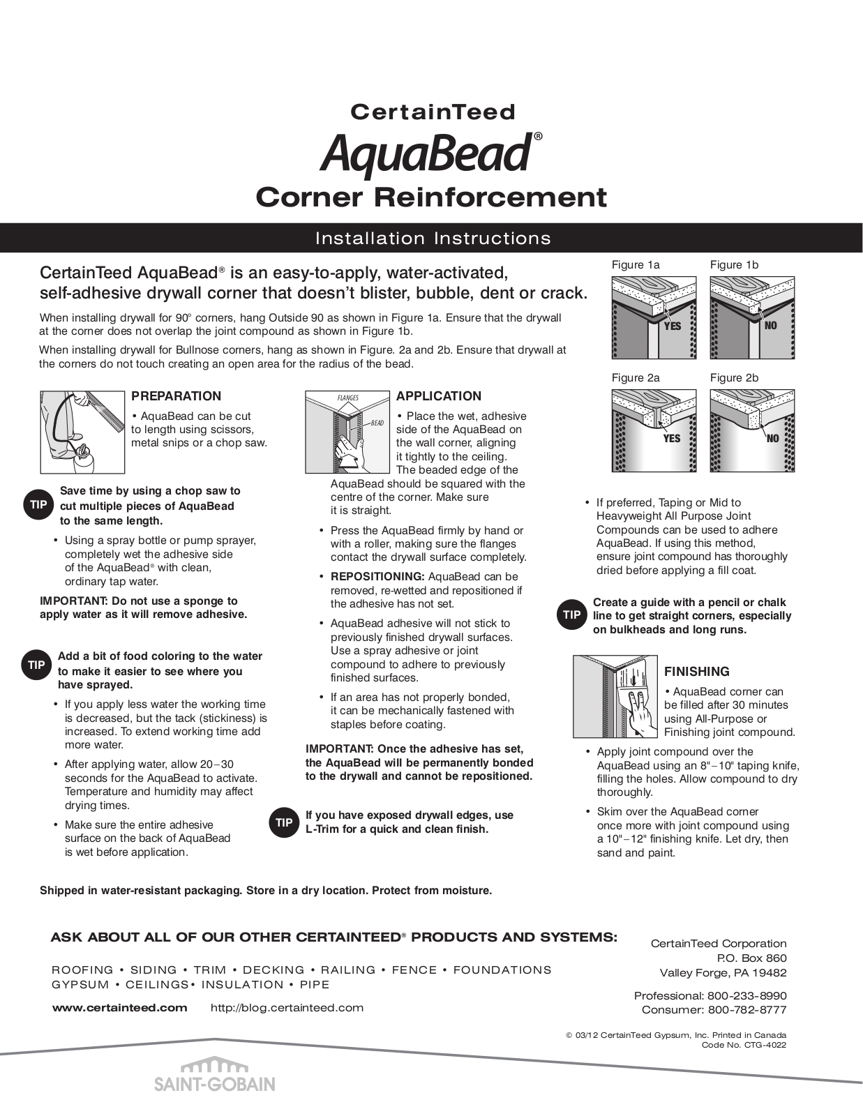 CertainTeed AquaBead User Manual