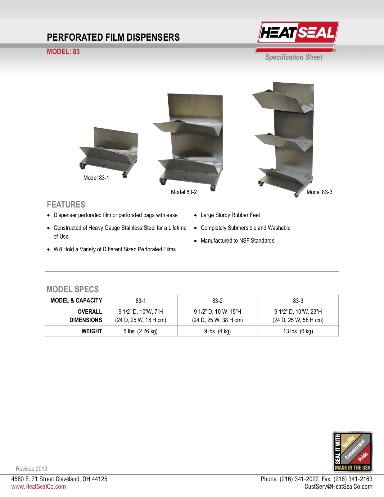 Heat Seal 83-1 User Manual