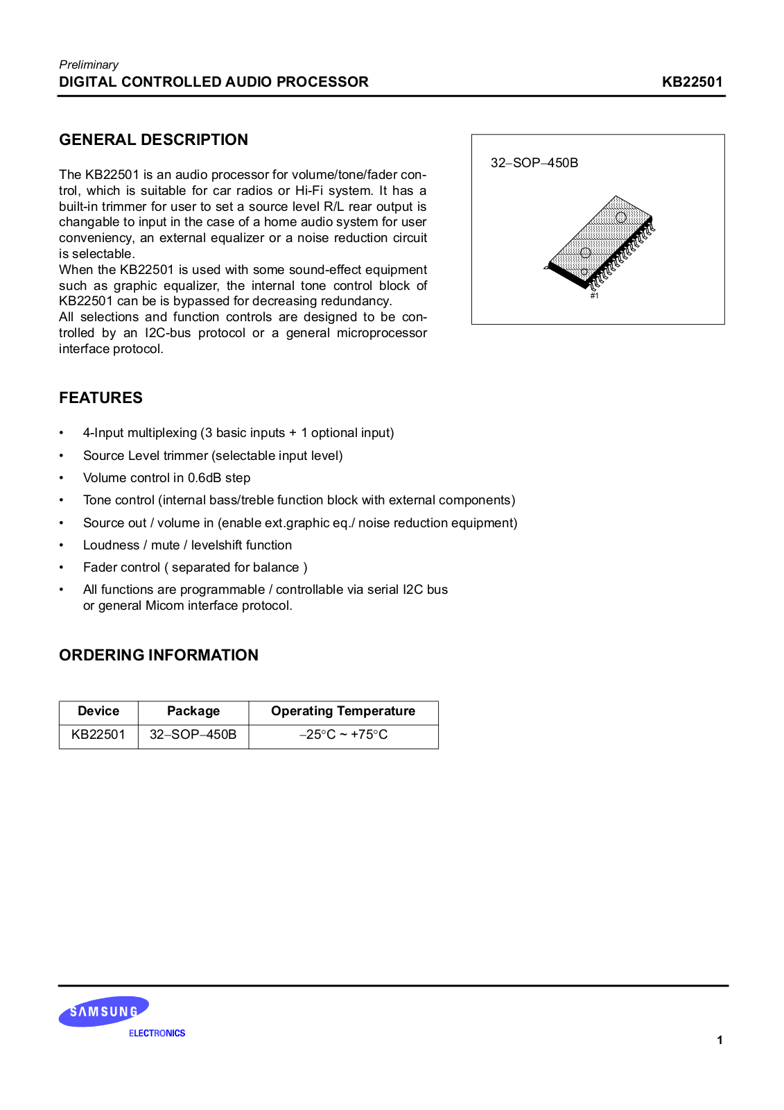 Samsung KB22501 Datasheet