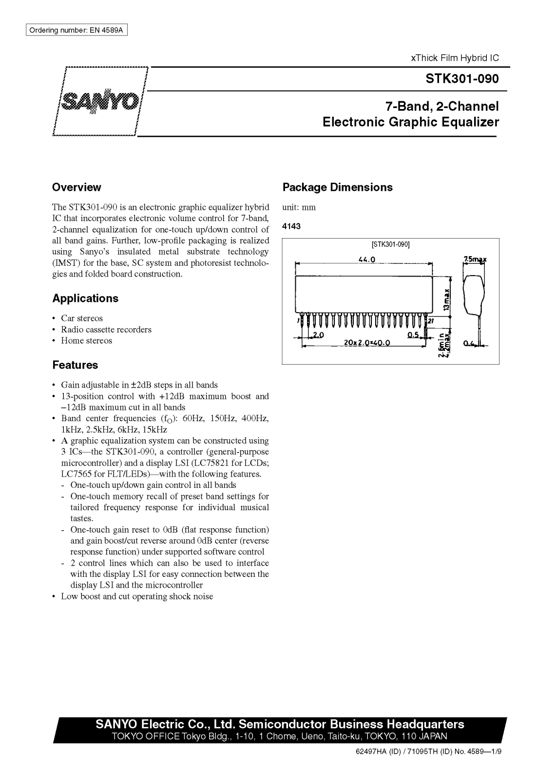 SANYO STK301-090 Datasheet