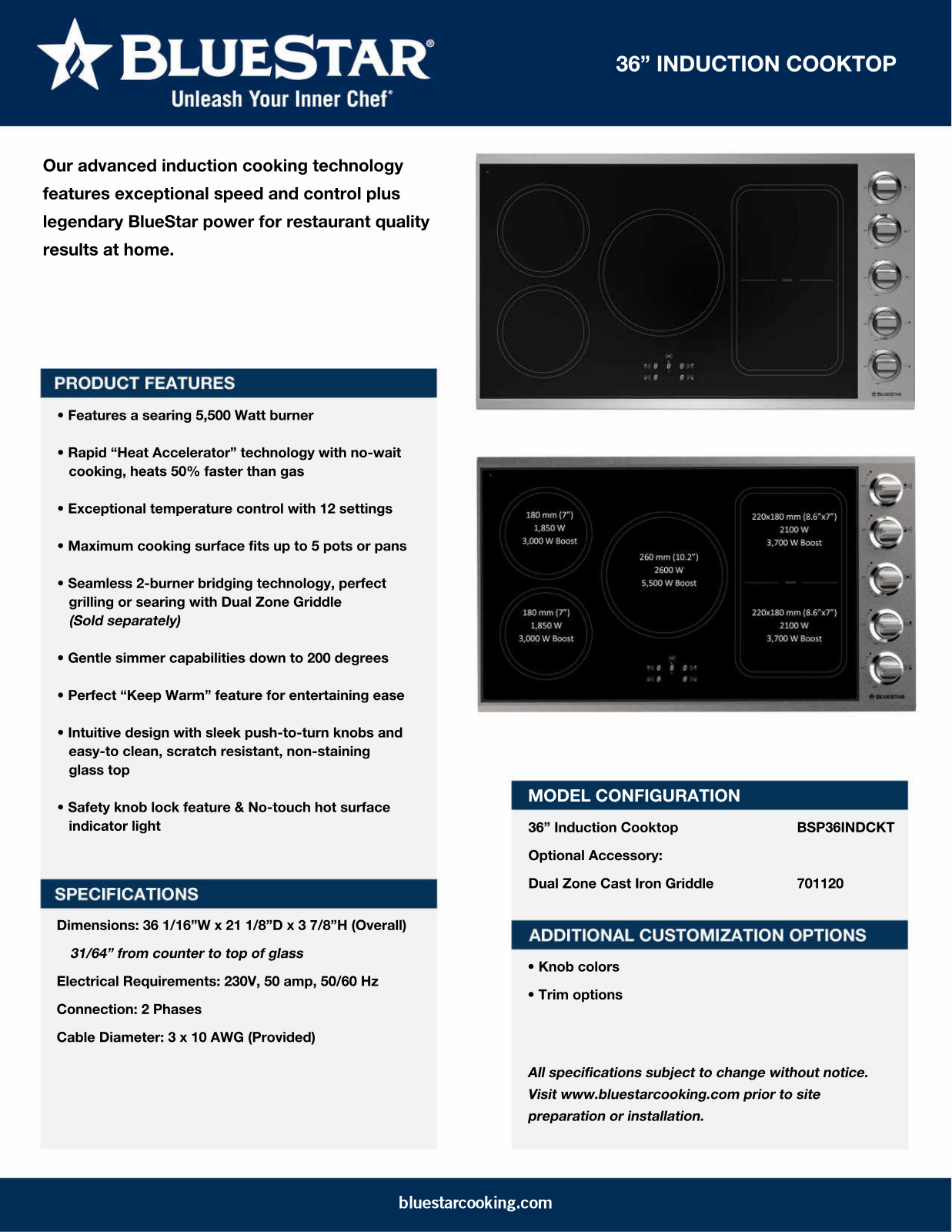 Bluestar BSP36INDCKT Specsheet