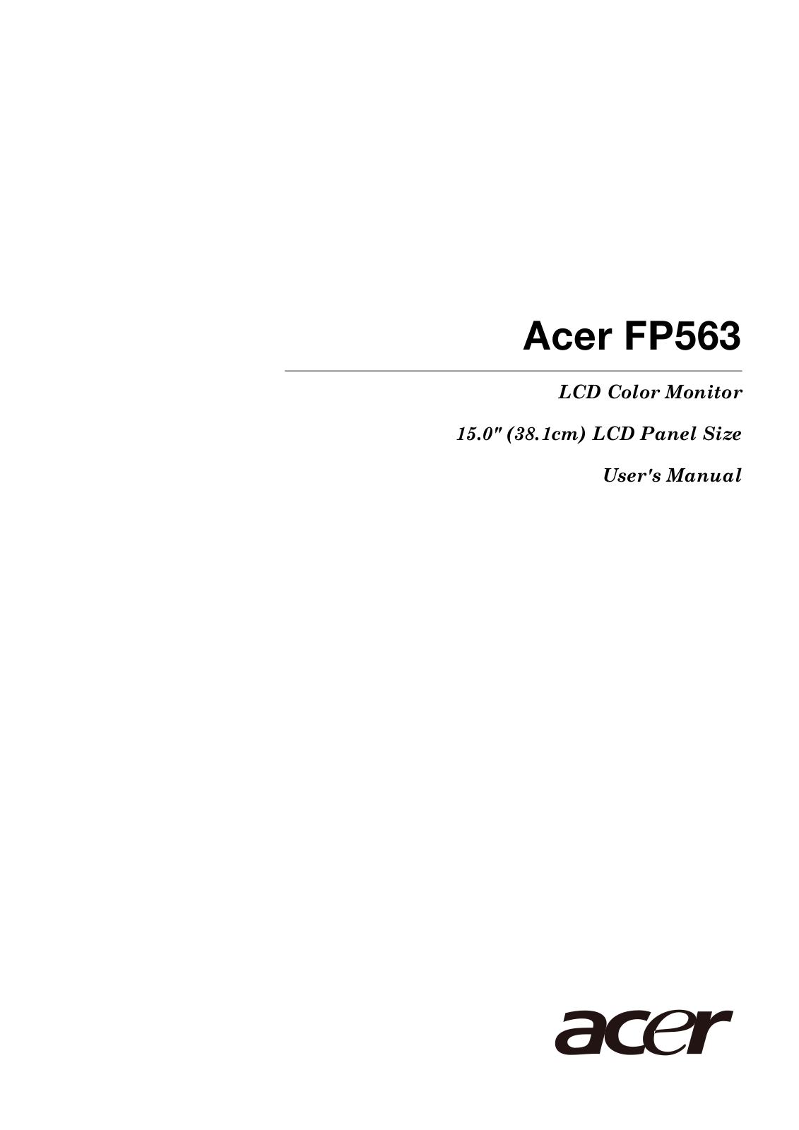 Acer FP563 User Manual