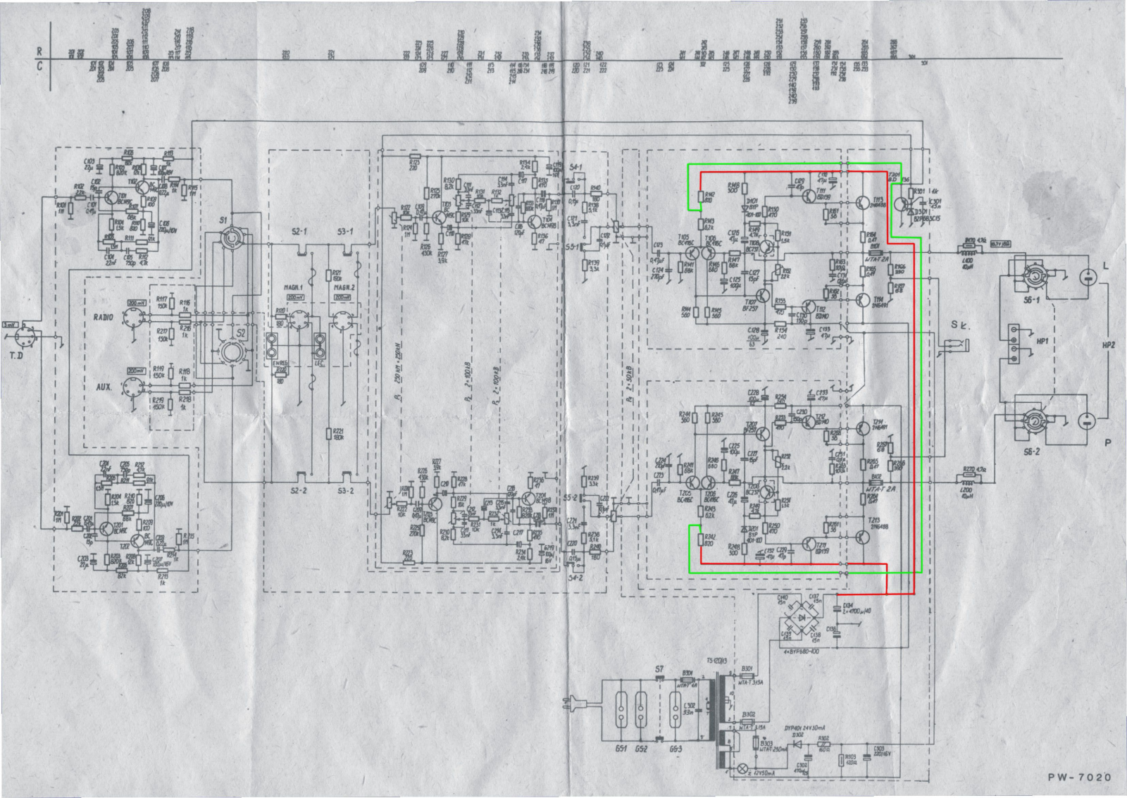 Unitra PW-7020 Schematic