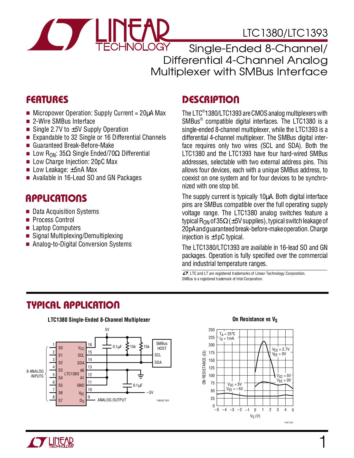 Linear Technology LTC1380, LTC1393 Datasheet