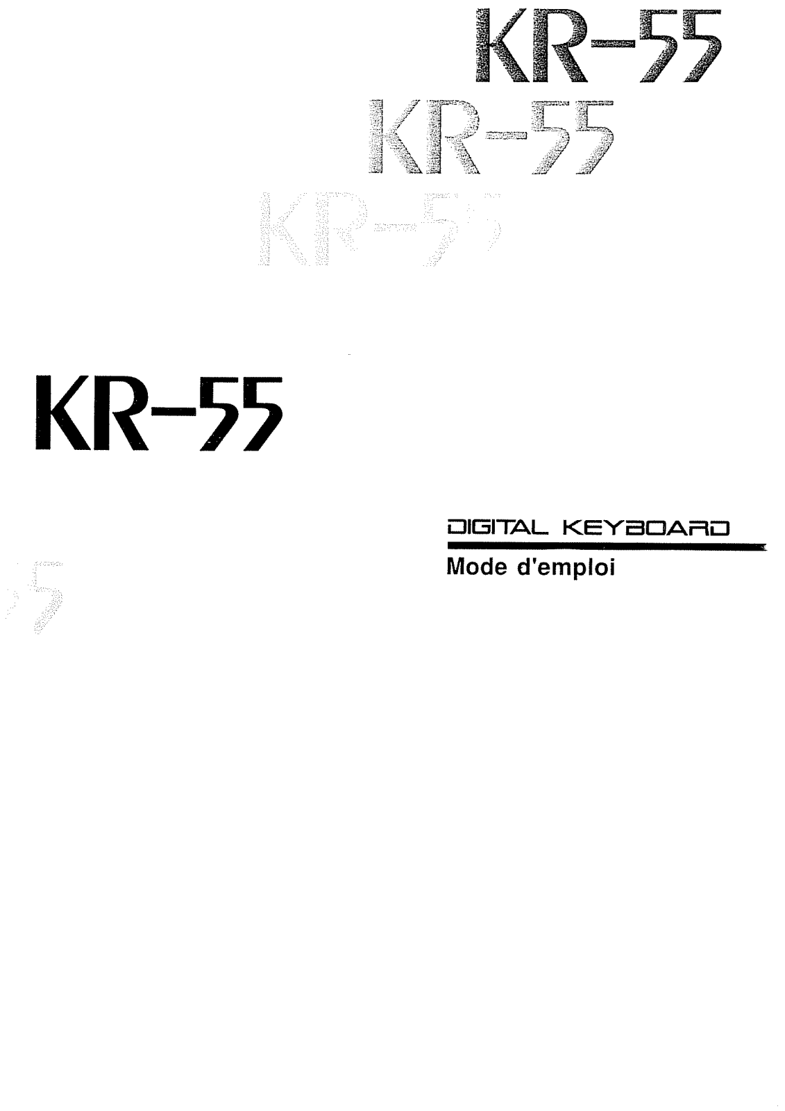 Roland KR-55 User Manual