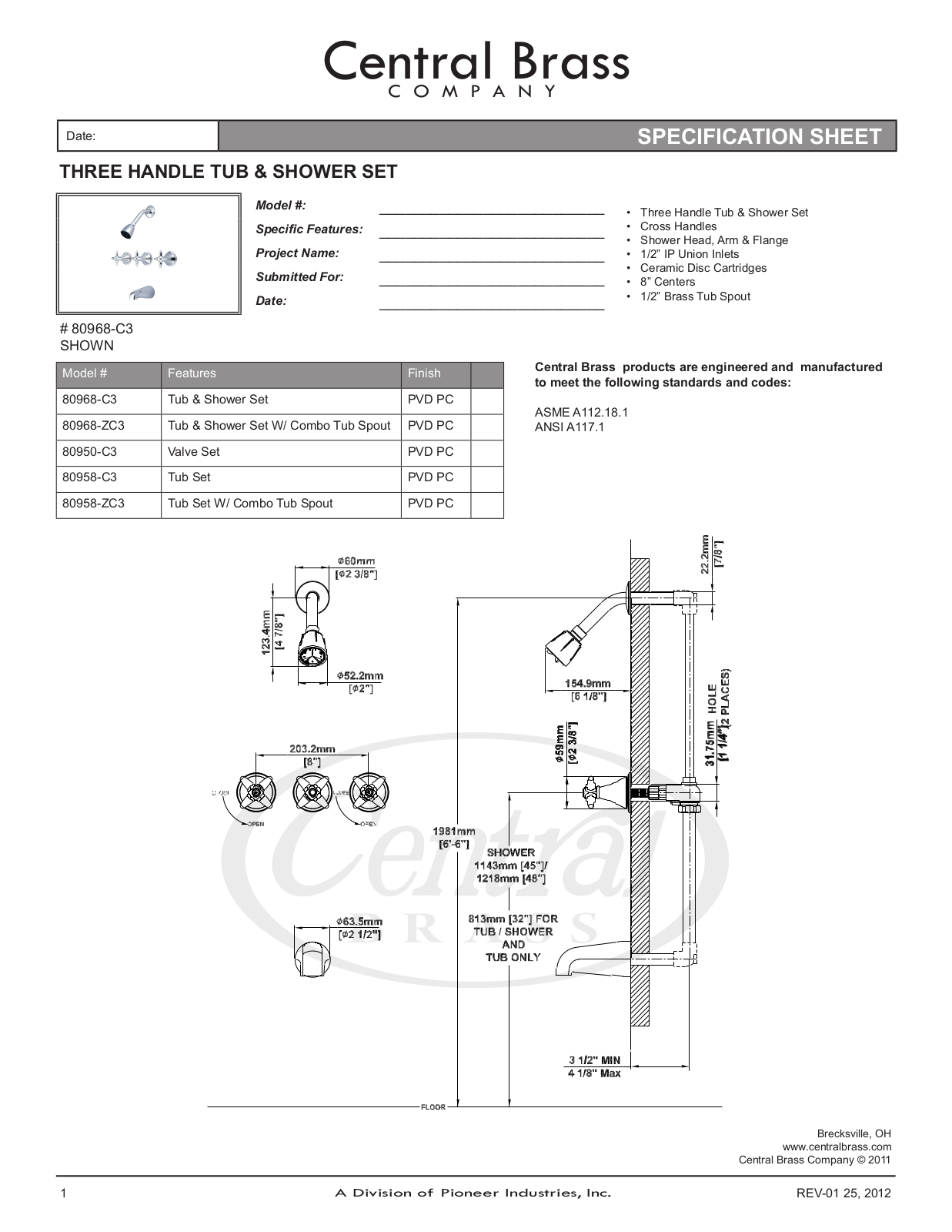 CENTRAL BRASS 80958-ZC3 User Manual - ManualMachine.com