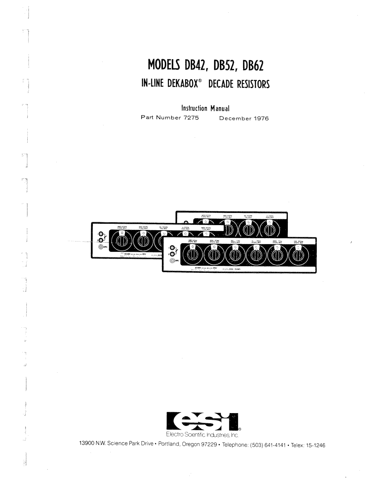 ESI DB62, DB52, DB42 User Manual