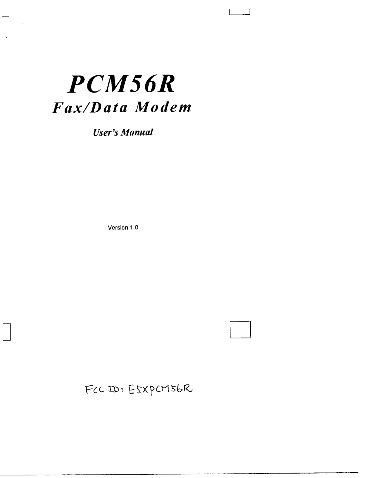 Behavior Tech Computer PCM56R User Manual