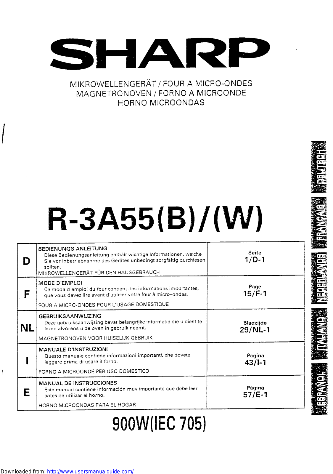 SHARP R-3A55 User Manual