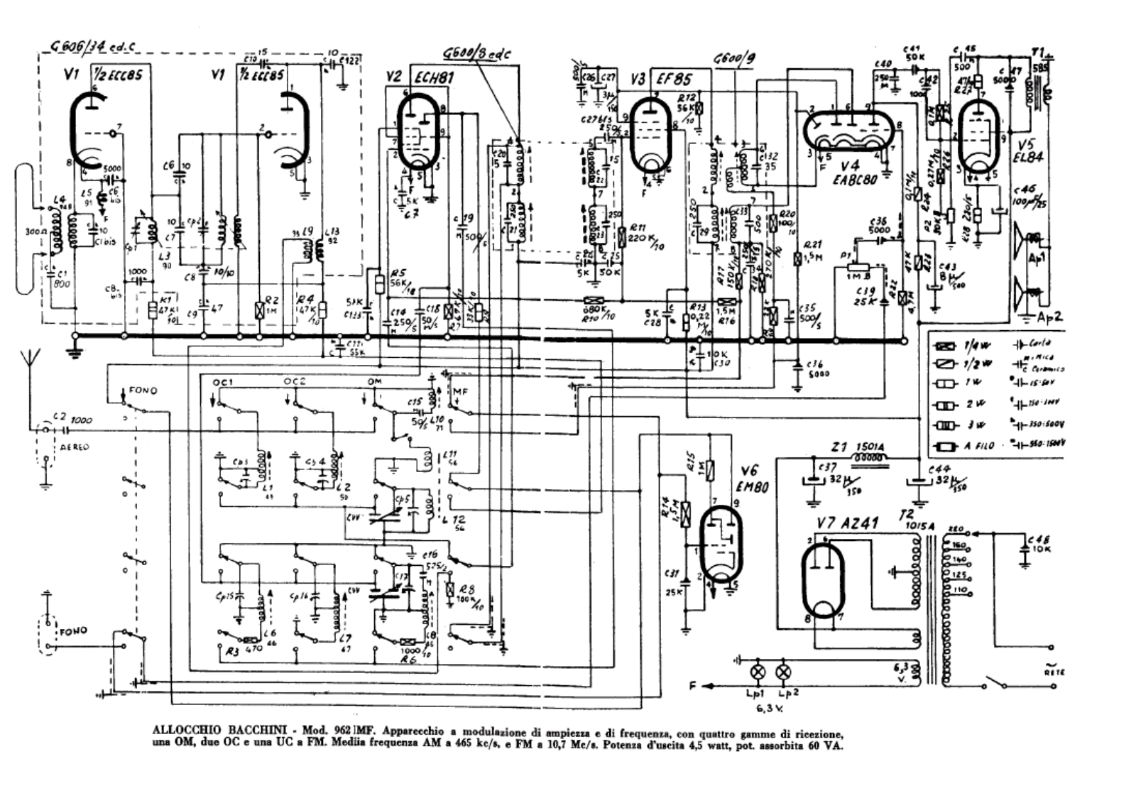 Allocchio Bacchini 962mf schematic