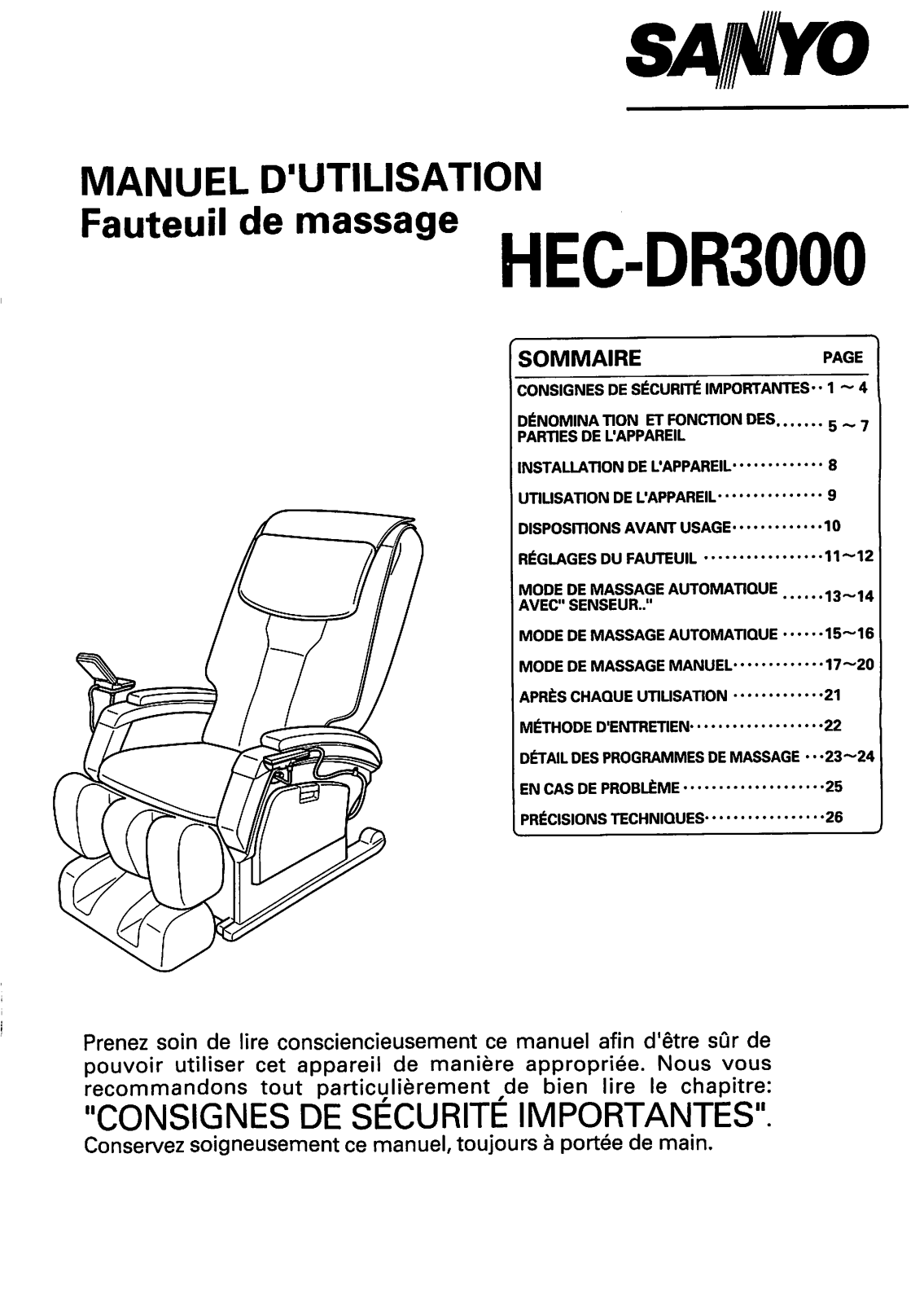 Sanyo HEC-DR3000 User Manual